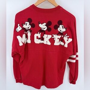 Disney women’s Mickey Mouse red long sleeve spirit jersey size XS